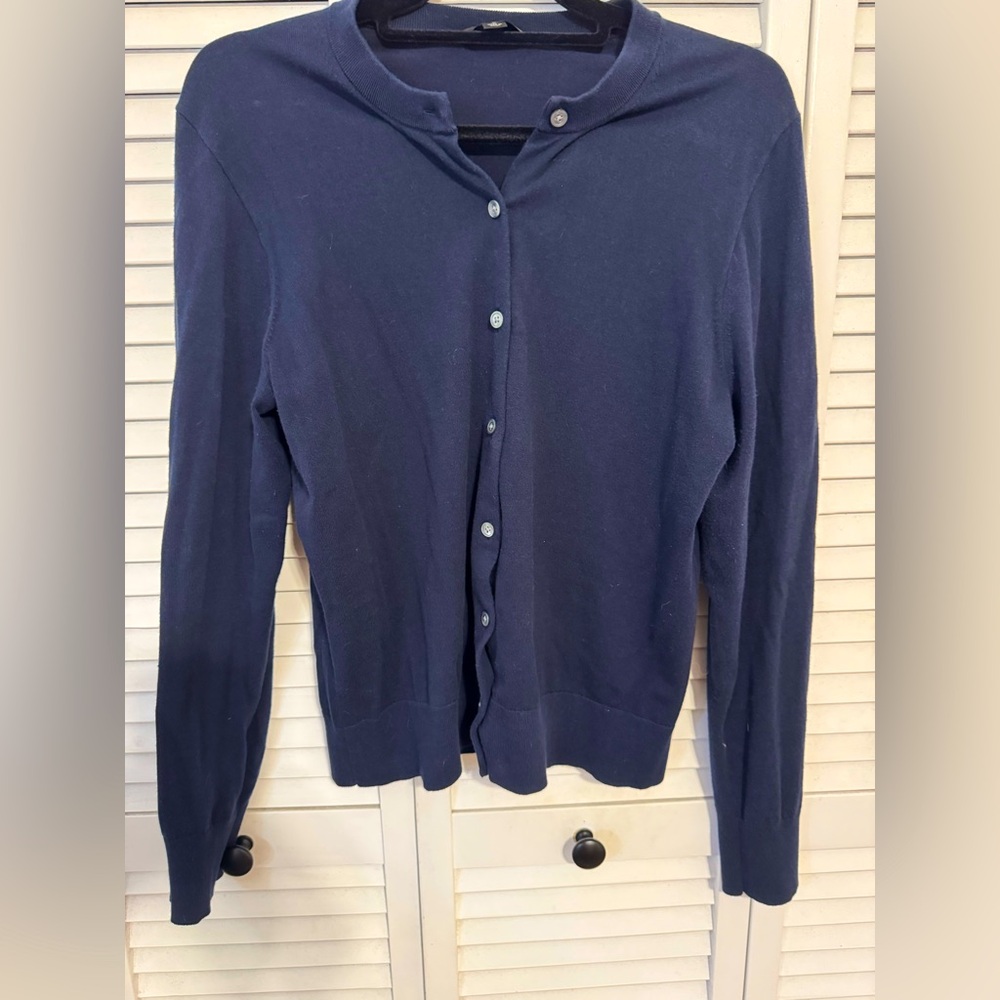 J Crew navy Jackie cardigan (long-sleeve) - cotton/nylon